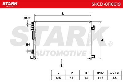 кондензатор, климатизация STARK SKCD-0110019