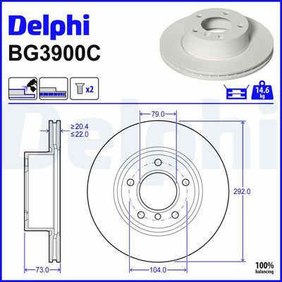 спирачен диск DELPHI BG3900C