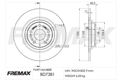 FREMAX BD-7381 Тормозные диски  для MAZDA CX-9 (Мазда Кx-9)