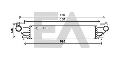 EACLIMA 36A25015 Интеркулер  для FIAT 500L (Фиат 500л)