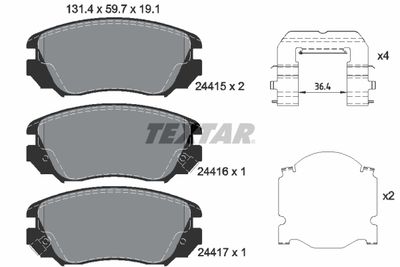 Комплект тормозных колодок, дисковый тормоз TEXTAR 2441501 для GMC TERRAIN