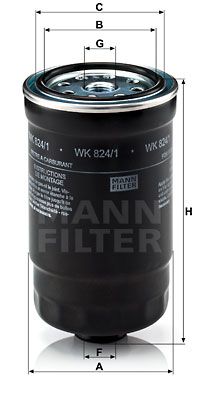 Топливный фильтр MANN-FILTER WK 824/1 для HYUNDAI i20