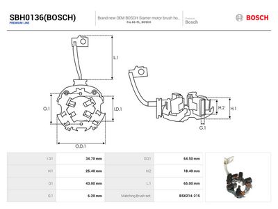 AS-PL - Držiak, uhlíkový zberač VW , SBH0136(BOSCH)