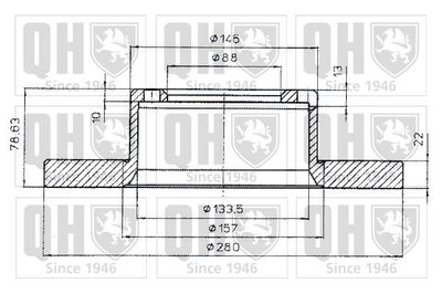 Тормозной диск QUINTON HAZELL BDC4672 для MERCEDES-BENZ T1/TN