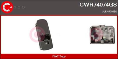 Выключатель, стеклолодъемник CASCO CWR74074GS для ALFA ROMEO MITO