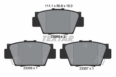 Комплект тормозных колодок, дисковый тормоз TEXTAR 2335501 для HONDA NSX