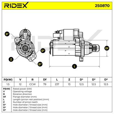 стартер RIDEX 2S0870