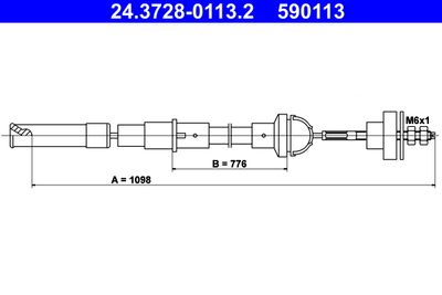 Cable Pull, clutch control 24.3728-0113.2
