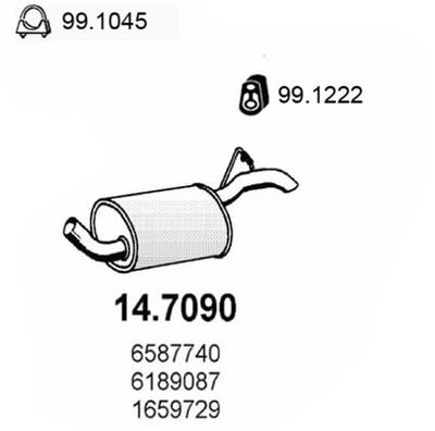 ASSO 14.7090 Глушитель выхлопных газов  для FORD FIESTA IV (JA_, JB_) 1.8 D