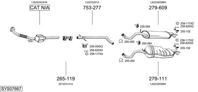 ABGASANLAGE BOSAL SYS07667