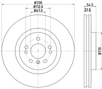 Тормозной диск HELLA 8DD 355 126-301 для MERCEDES-BENZ GLE