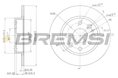 BREMSI CD6525S Тормозные диски  для FIAT ALBEA (Фиат Албеа)