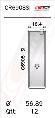 Черупка на биелен лагер KING CR6908SI