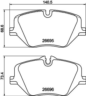 комплект спирачно феродо, дискови спирачки MINTEX MDB3528