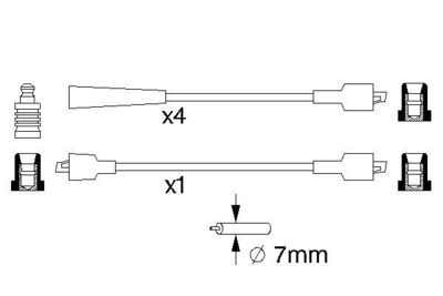 Комплект проводов зажигания BOSCH 0 986 357 082 для FIAT ARGENTA
