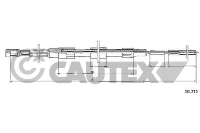 Тросик, cтояночный тормоз CAUTEX 762996 для VW TRANSPORTER