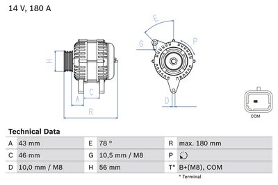 GENERATOR / ALTERNATOR BOSCH 0986082510