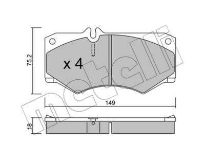 Комплект тормозных колодок, дисковый тормоз METELLI 22-0014-0 для MERCEDES-BENZ T1/TN