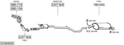 Układ wydechowy BOSAL SYS04925