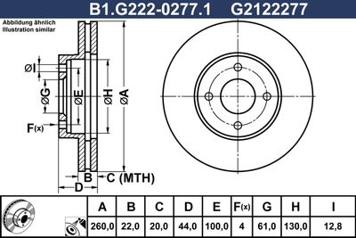 Тормозной диск GALFER B1.G222-0277.1 для NISSAN VERSA
