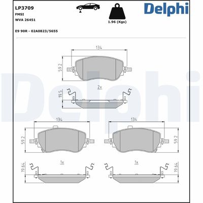 Brake Pad Set, disc brake LP3709