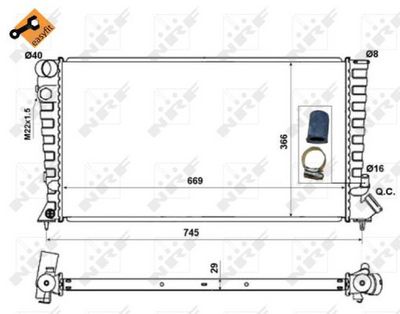 Radiator, engine cooling 58189