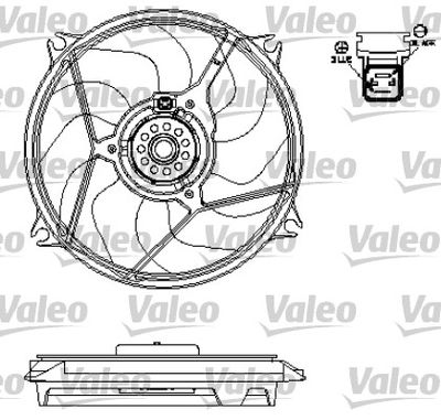 Вентилятор, охлаждение двигателя VALEO 696137 для PEUGEOT PARTNER