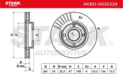 спирачен диск STARK SKBD-0020229