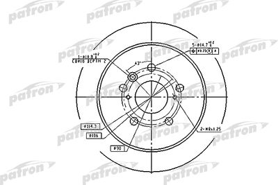 Тормозной диск PATRON PBD7257 для TOYOTA HIGHLANDER