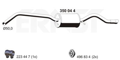 Глушитель выхлопных газов конечный ERNST 350044 для MERCEDES-BENZ A-CLASS