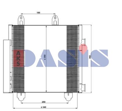 AKS DASIS 062024N Радиатор кондиционера  для PEUGEOT  (Пежо 108)