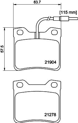 Комплект тормозных колодок, дисковый тормоз 8DB 355 008-171