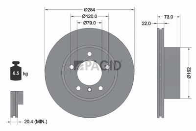 спирачен диск PAGID 55384NC