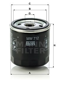 Масляный фильтр MANN-FILTER MW 712 для BMW R