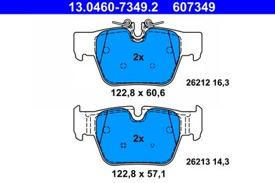 Комплект тормозных колодок, дисковый тормоз ATE 13.0460-7349.2 для BMW X2