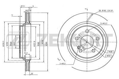 ZEKKERT BS-6126 Тормозные диски  для MERCEDES-BENZ S-CLASS (W220) S 430 4-matic (220.083, 220.183)