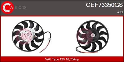 CASCO CEF73350GS Вентилятор системы охлаждения двигателя для AUDI A6 C6 Avant (4F5)