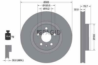 спирачен диск PAGID 56139NHC