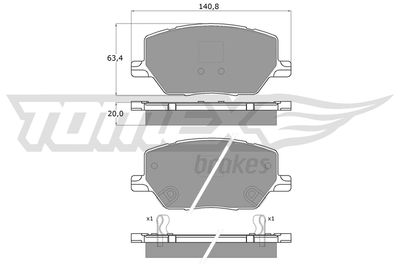 Комплект тормозных колодок, дисковый тормоз TOMEX Brakes TX 18-17 для JEEP COMPASS