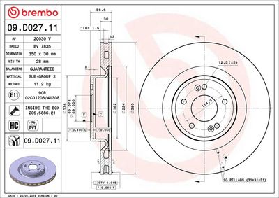 BREMSSCHEIBE BREMBO 09D02711 1