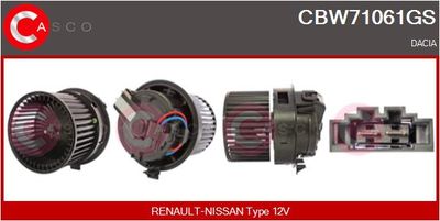 CASCO CBW71061GS Вентилятор салона  для DACIA DUSTER (Дача Дустер)