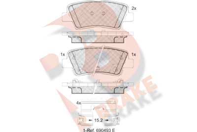 Комплект тормозных колодок, дисковый тормоз R BRAKE RB2036-066 для KIA PROCEED