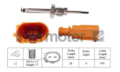 Sensor, exhaust gas temperature Intermotor 27365