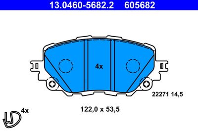 Комплект тормозных колодок, дисковый тормоз ATE 13.0460-5682.2 для FIAT 124