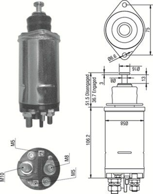MAGNETI MARELLI Solenoidinis jungiklis, starteris