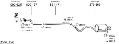 Układ wydechowy BOSAL SYS11214