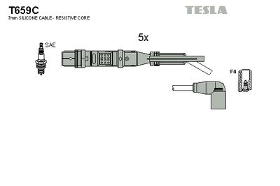 Комплект проводов зажигания TESLA T659C для VW BORA