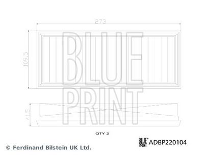 LUFTFILTERSATZ BLUE PRINT ADBP220104 2