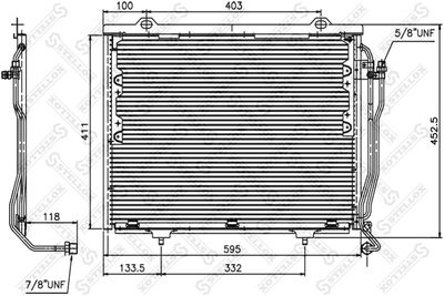 Конденсатор, кондиционер STELLOX 10-45123-SX для MERCEDES-BENZ C-CLASS