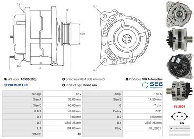 GENERATOR / ALTERNATOR AS-PL A0590SEG 4